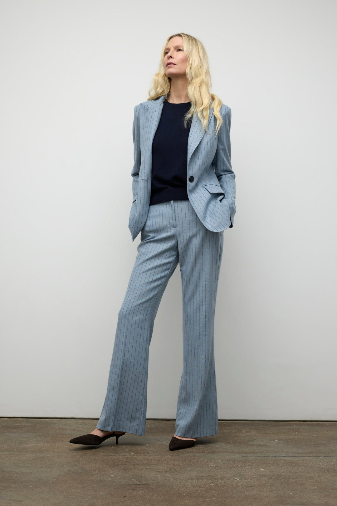 Pinstripe flared pant