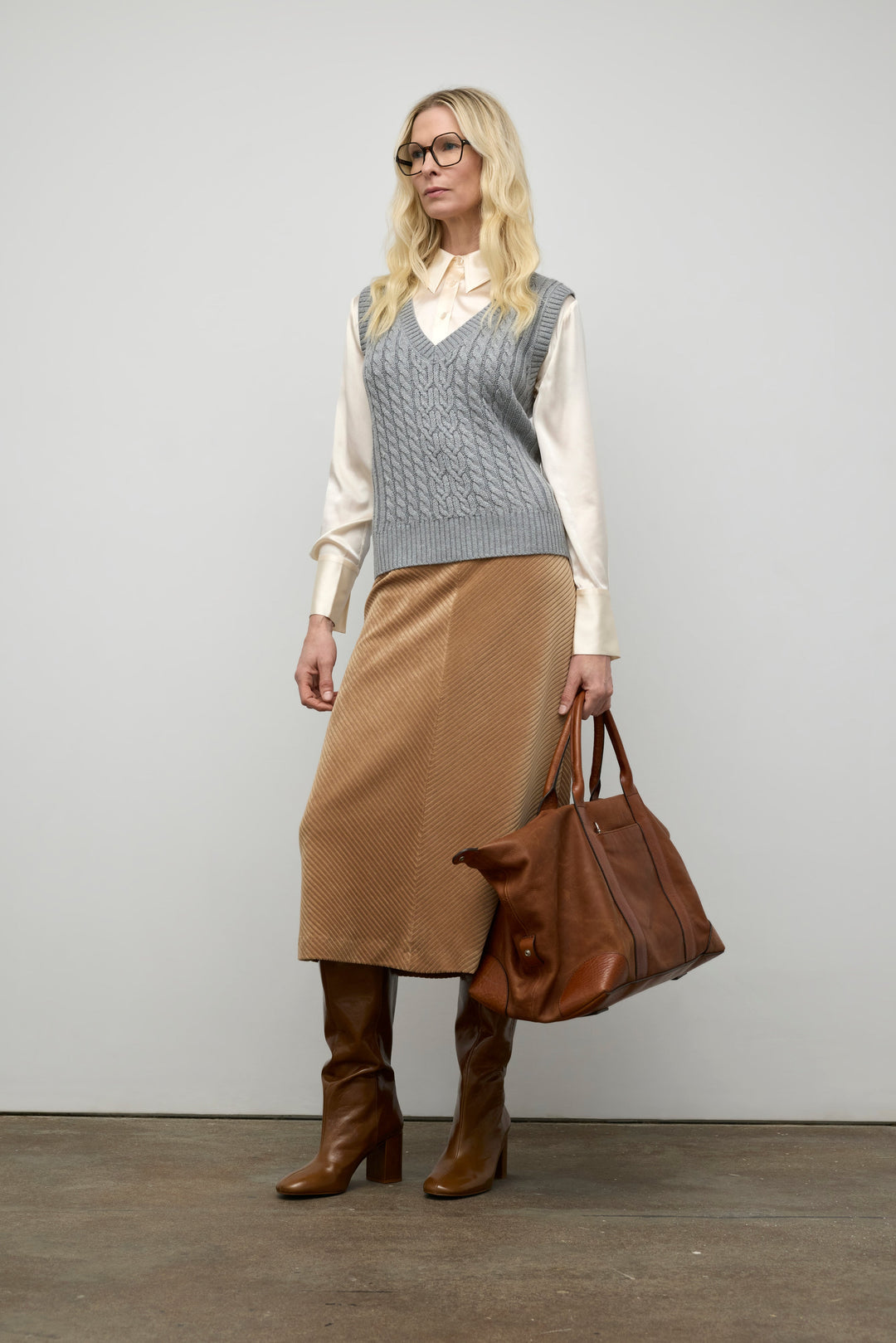 Corduroy A-line skirt