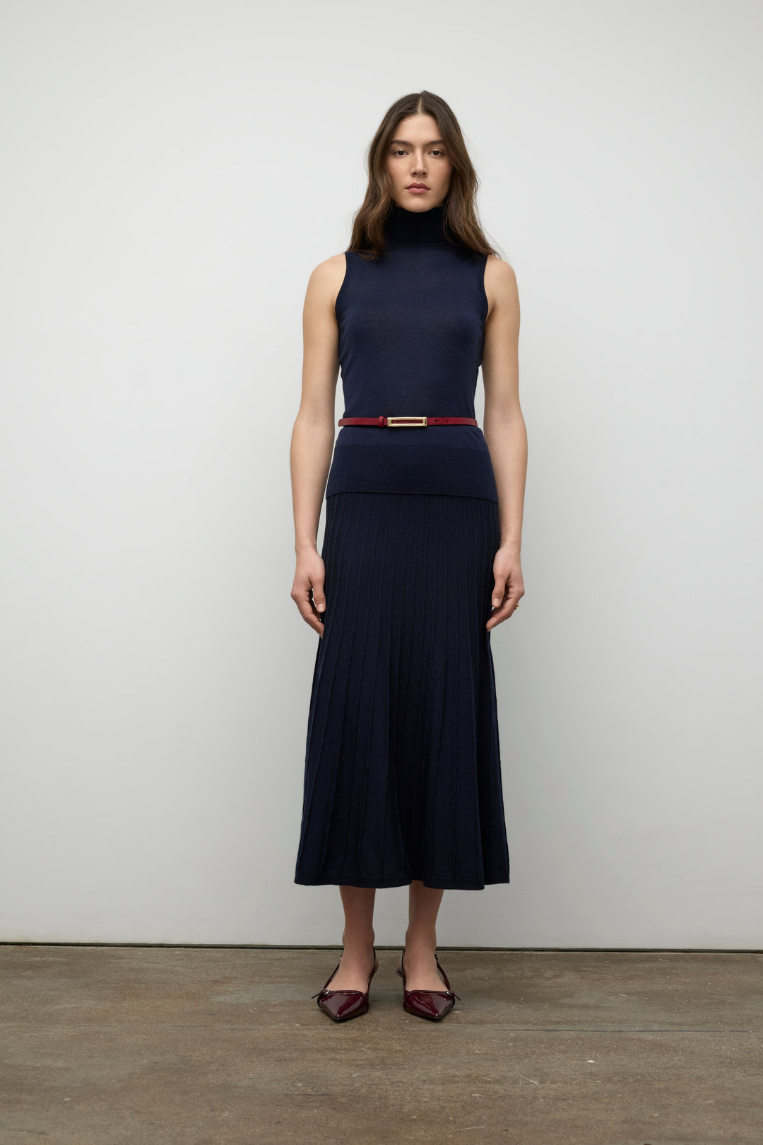 Merino blend knit skirt