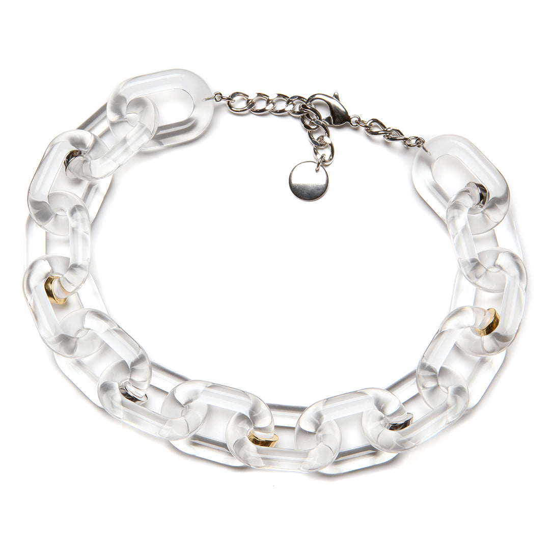 Sara Resin Necklace Platinum