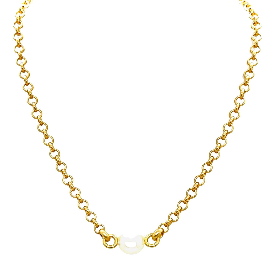 Single Pearl On Matte Gold Chain