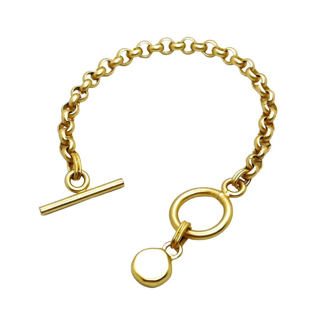 Matte Gold Chain Bracelet With Nugget Charm