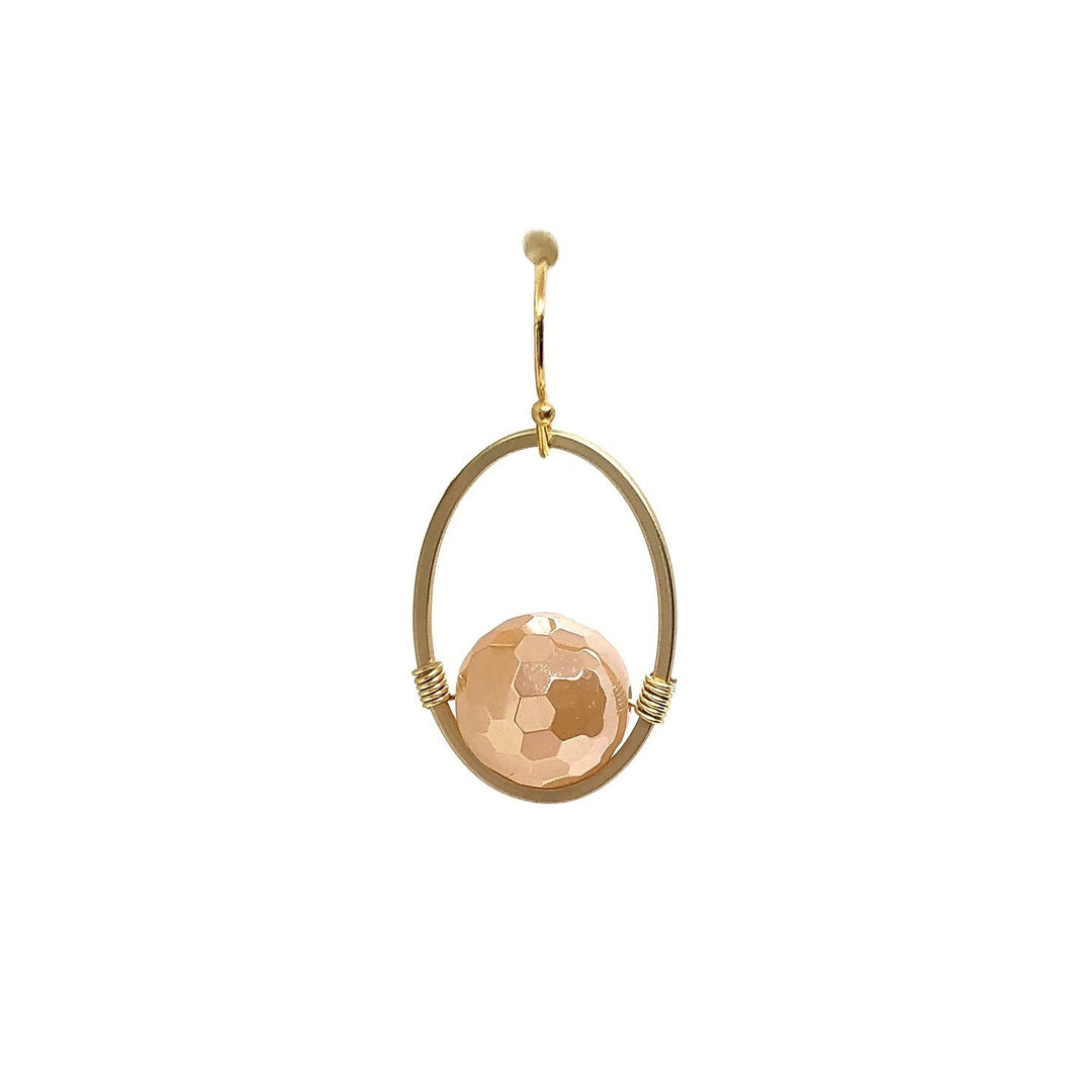 Champagne Glazed Agate Oval Earring
