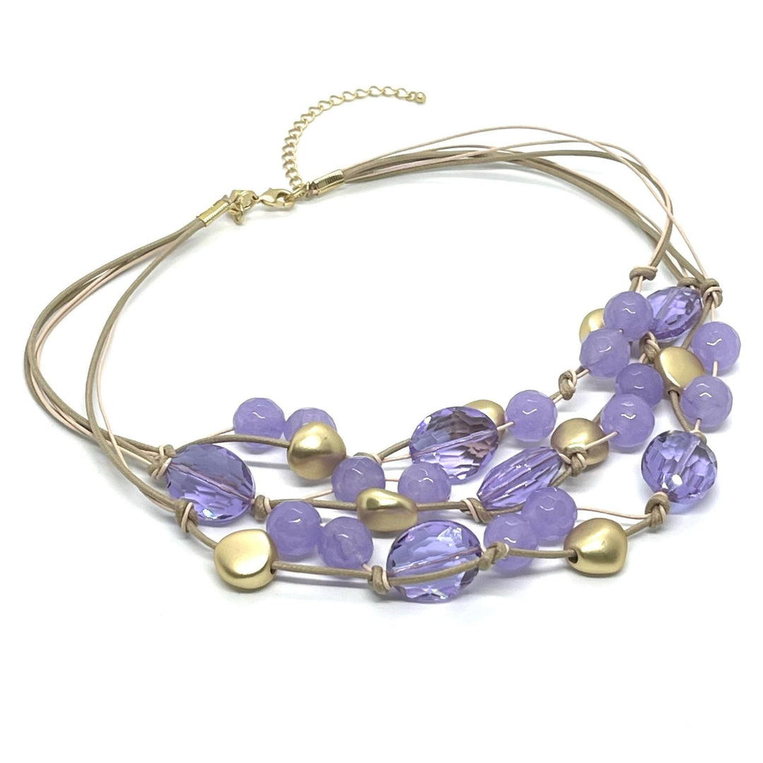 Lavender Jade And Crystal Torsade