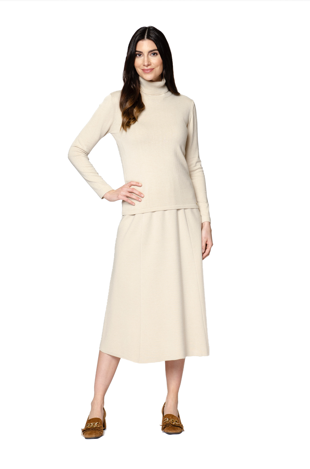 Paris Classic Turtleneck, Beige Melange