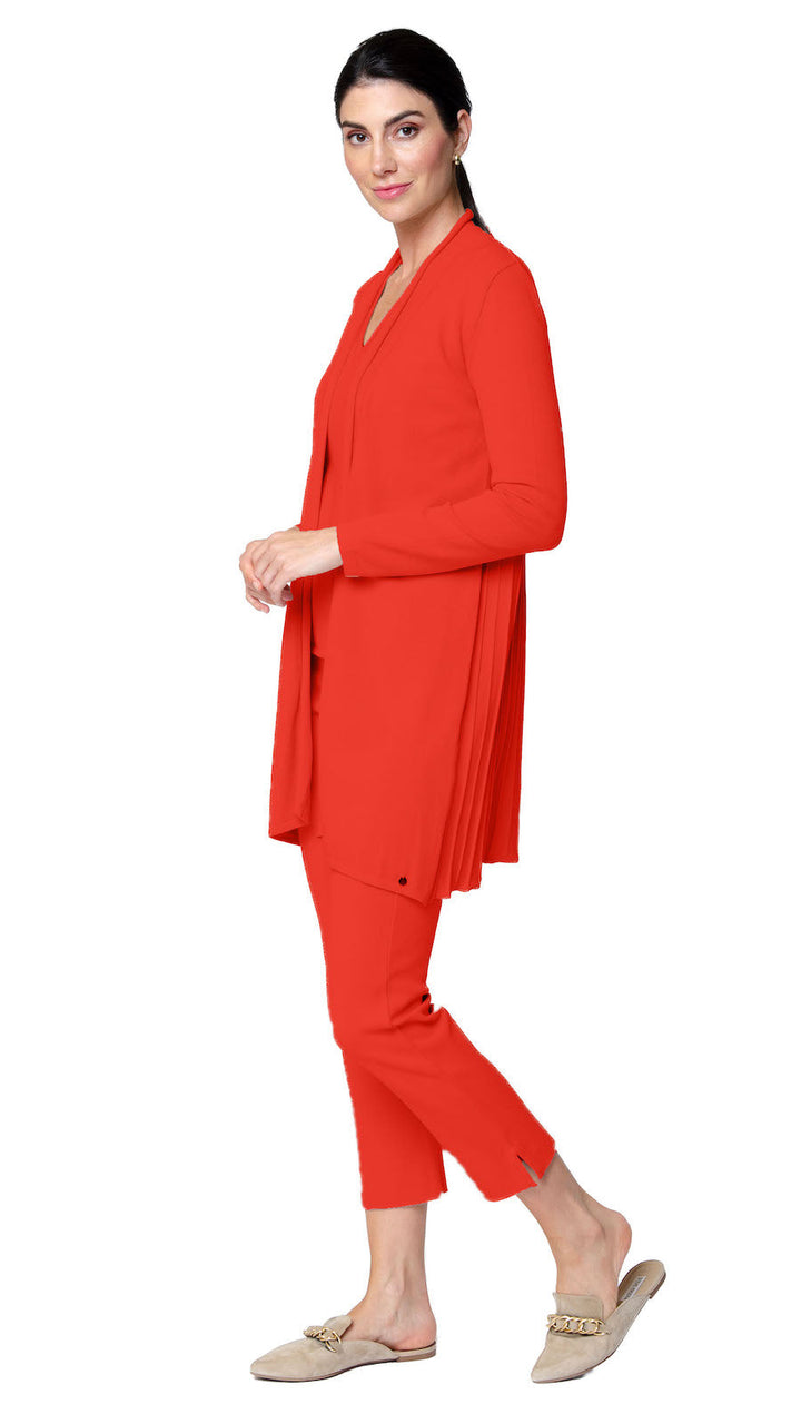 Amely Shawl Collar Mid-Length Cardigan ; Bright Orange