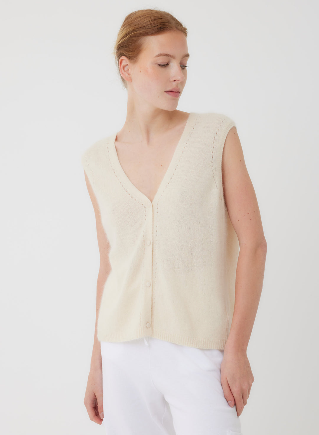 Ultra Soft Laser Cut Vest - V NECK S/S - Majestic Filatures North America