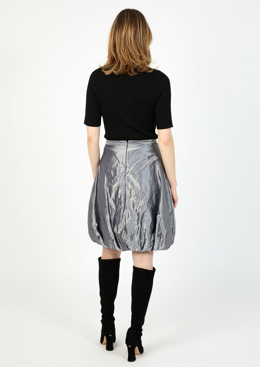 METALLIC TAFFETA BUBBLE SKIRT