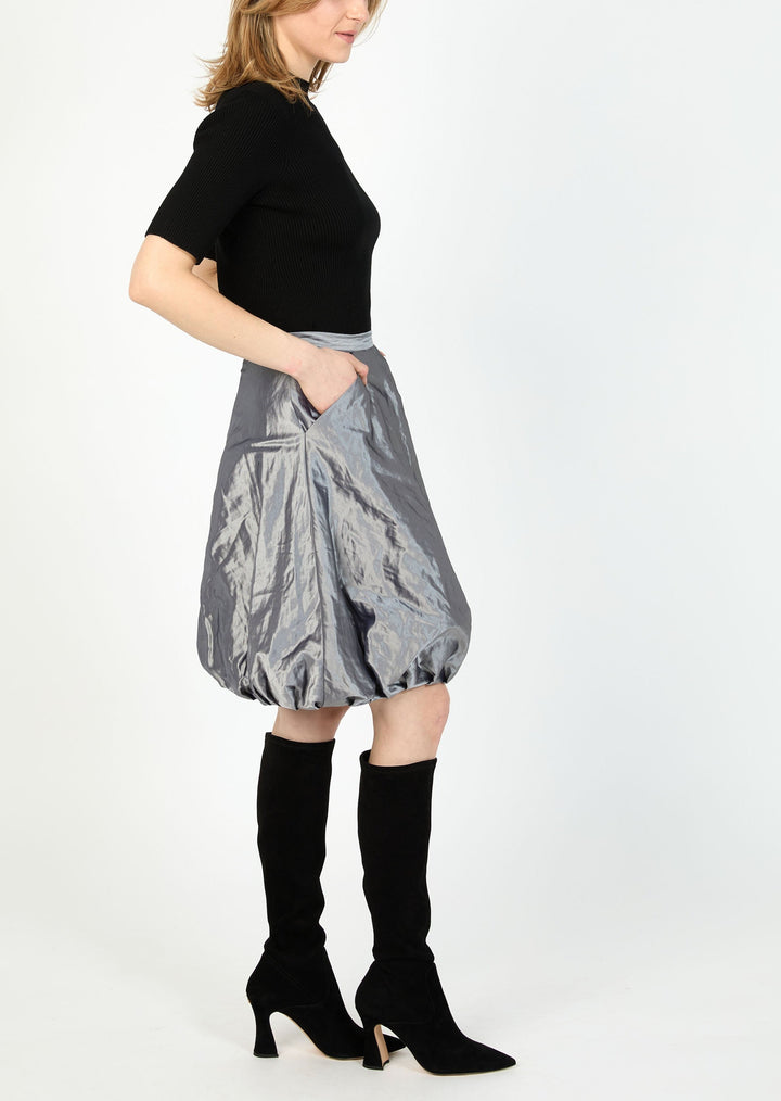 METALLIC TAFFETA BUBBLE SKIRT