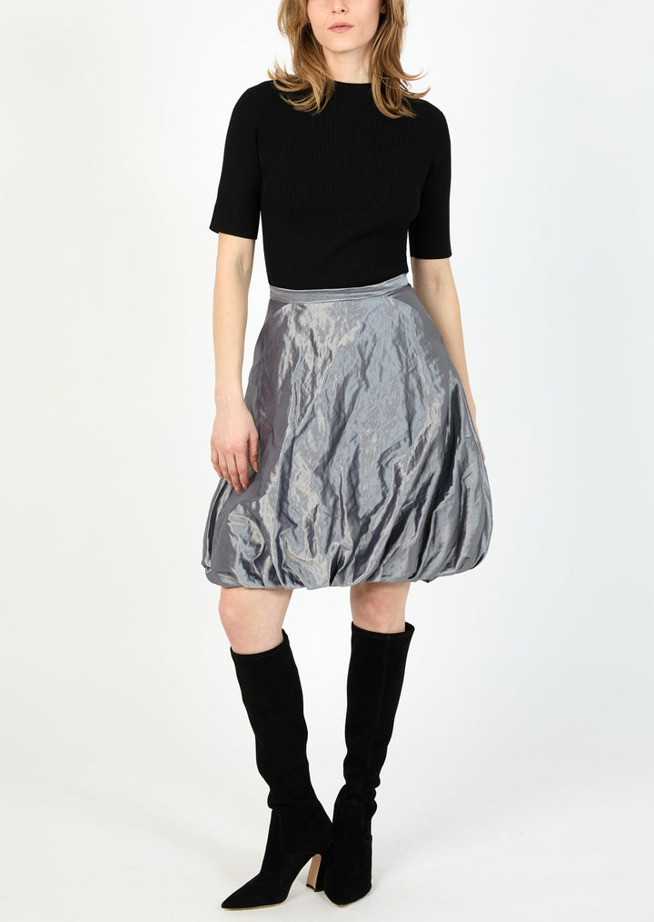 METALLIC TAFFETA BUBBLE SKIRT