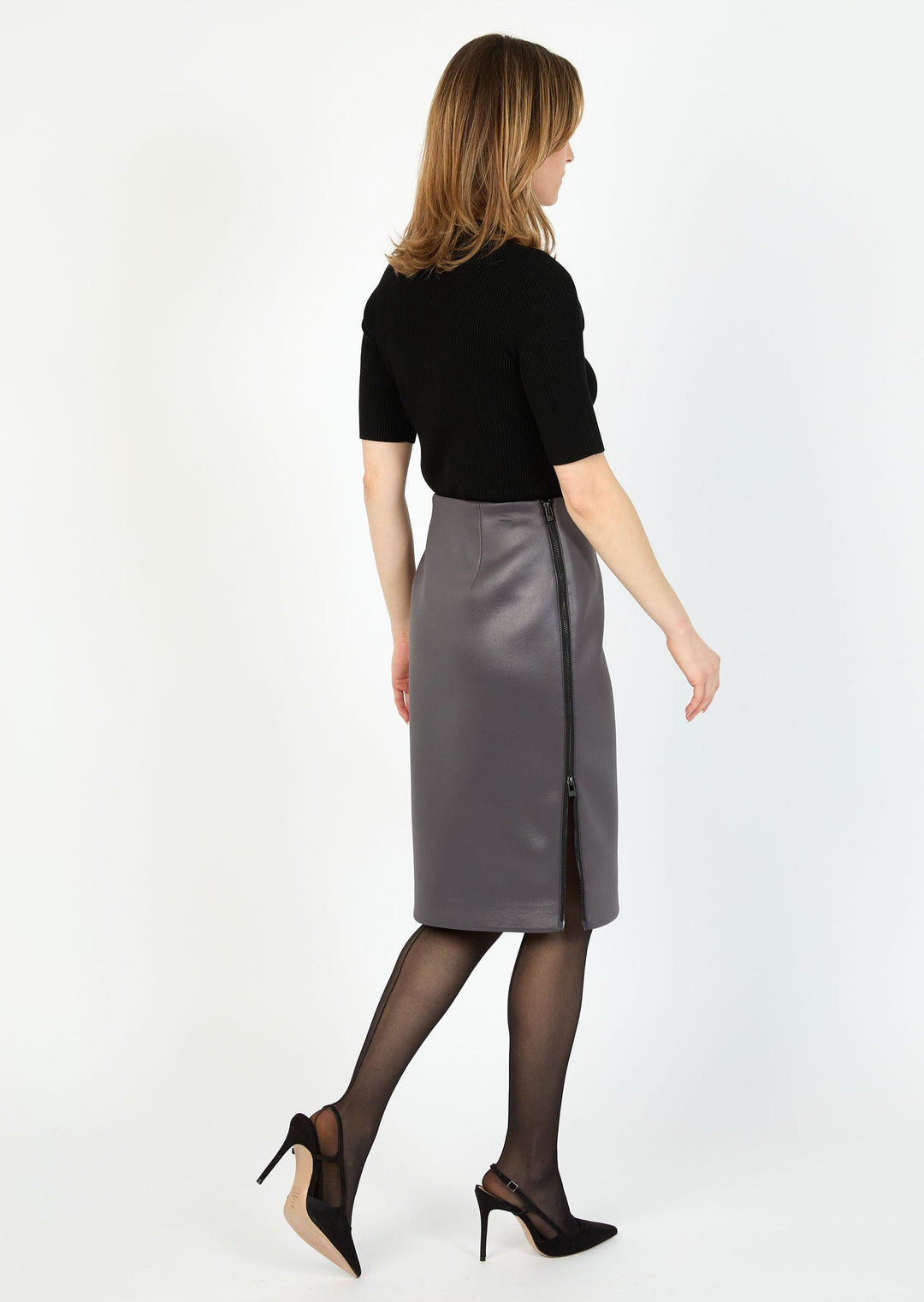 PELLE KNIT MOTO SKIRT