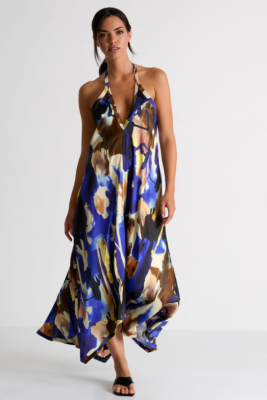 Halter Style Silk Maxi Dress 02 / 951 Marrakech