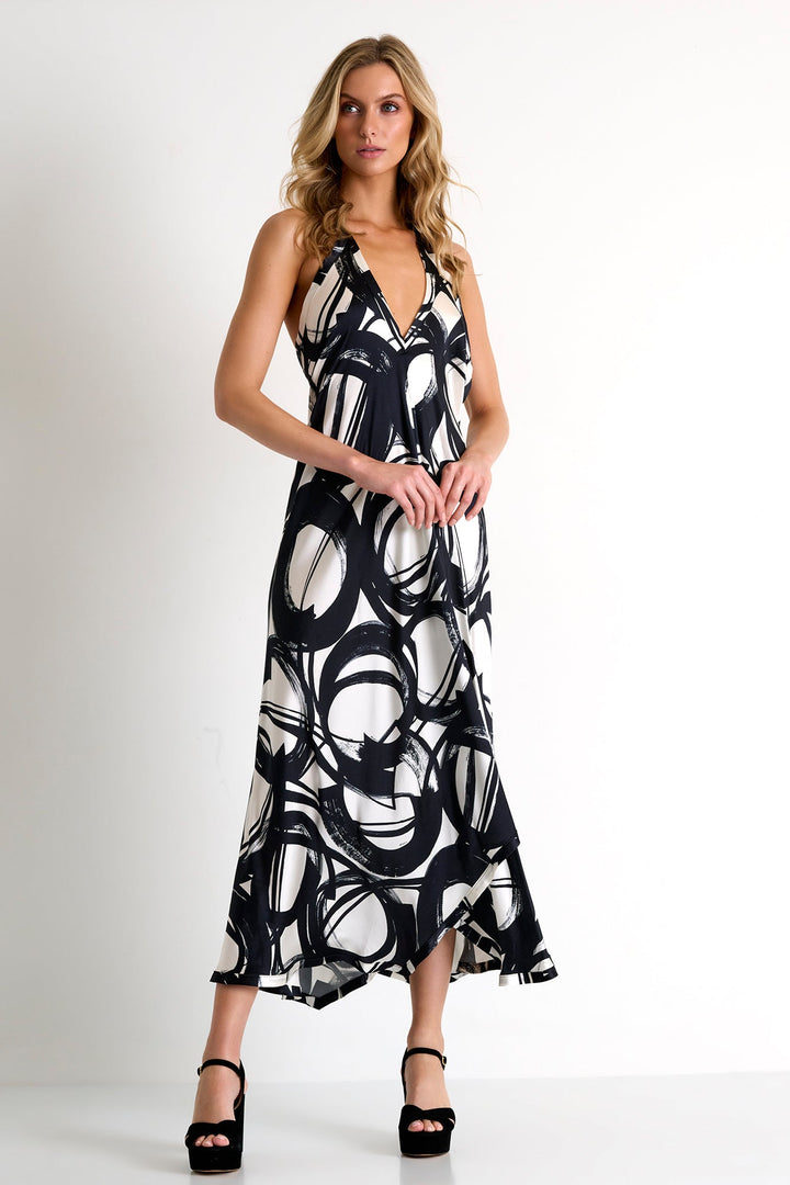 Halter Style Silk Maxi Dress - 42521-67-952