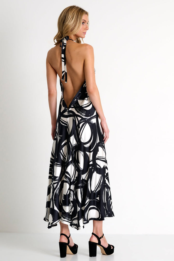 Halter Style Silk Maxi Dress - 42521-67-952