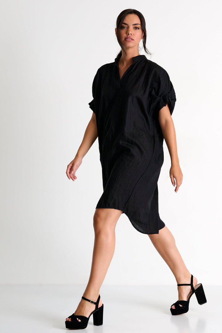 Linen Tunic Dress 02 / 800 Black