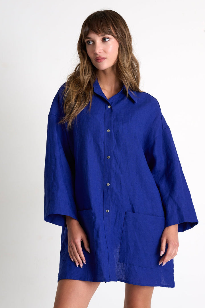 Linen Shirt 02 / 560 Blue Majorelle