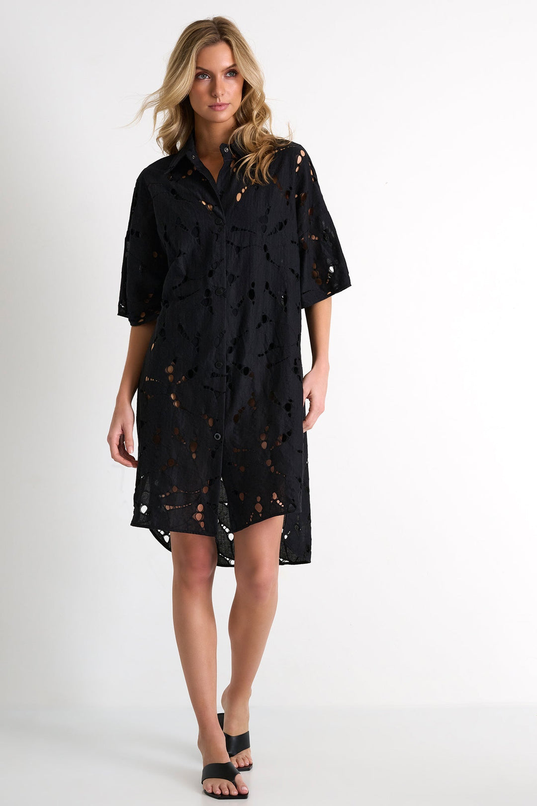 Modern Lace Shirt Dress 02 / 800 Black