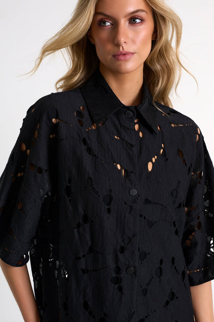 Modern Lace Shirt Dress 02 / 800 Black