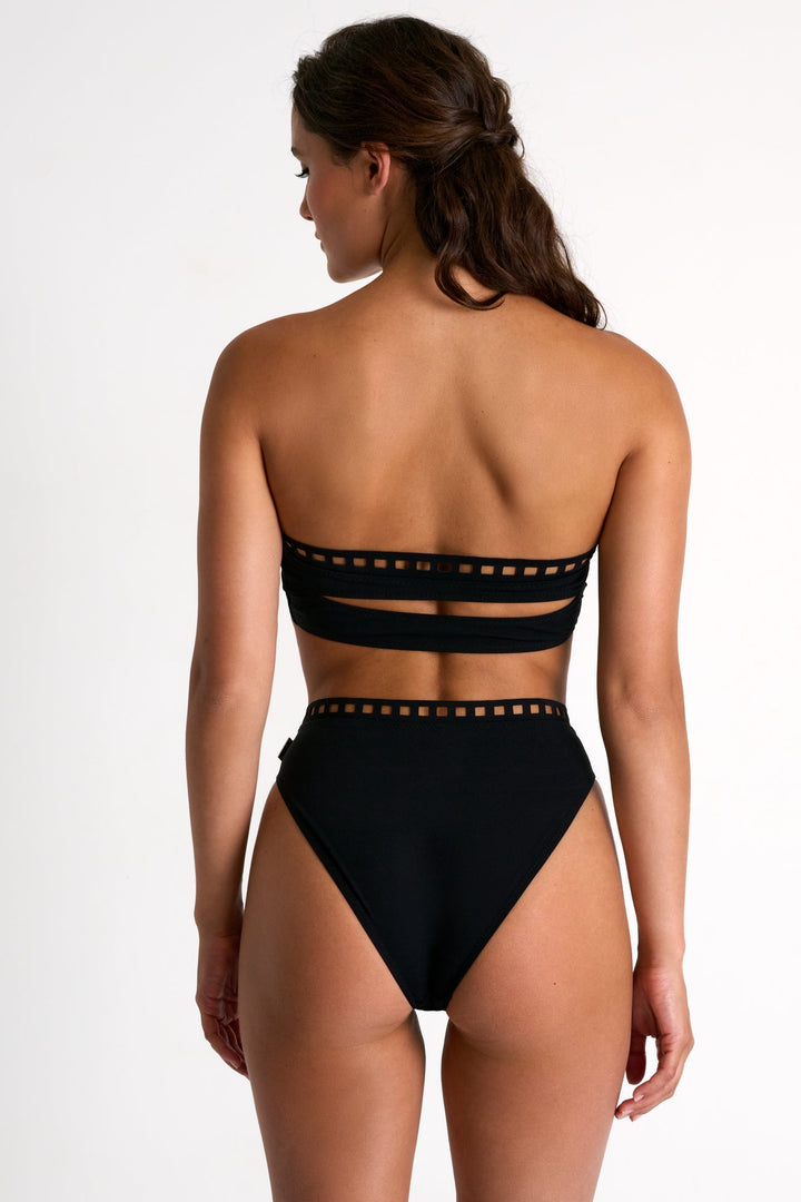 High-Waisted Bikini Bottom With Mosaic Cutouts 04 / 800 Black