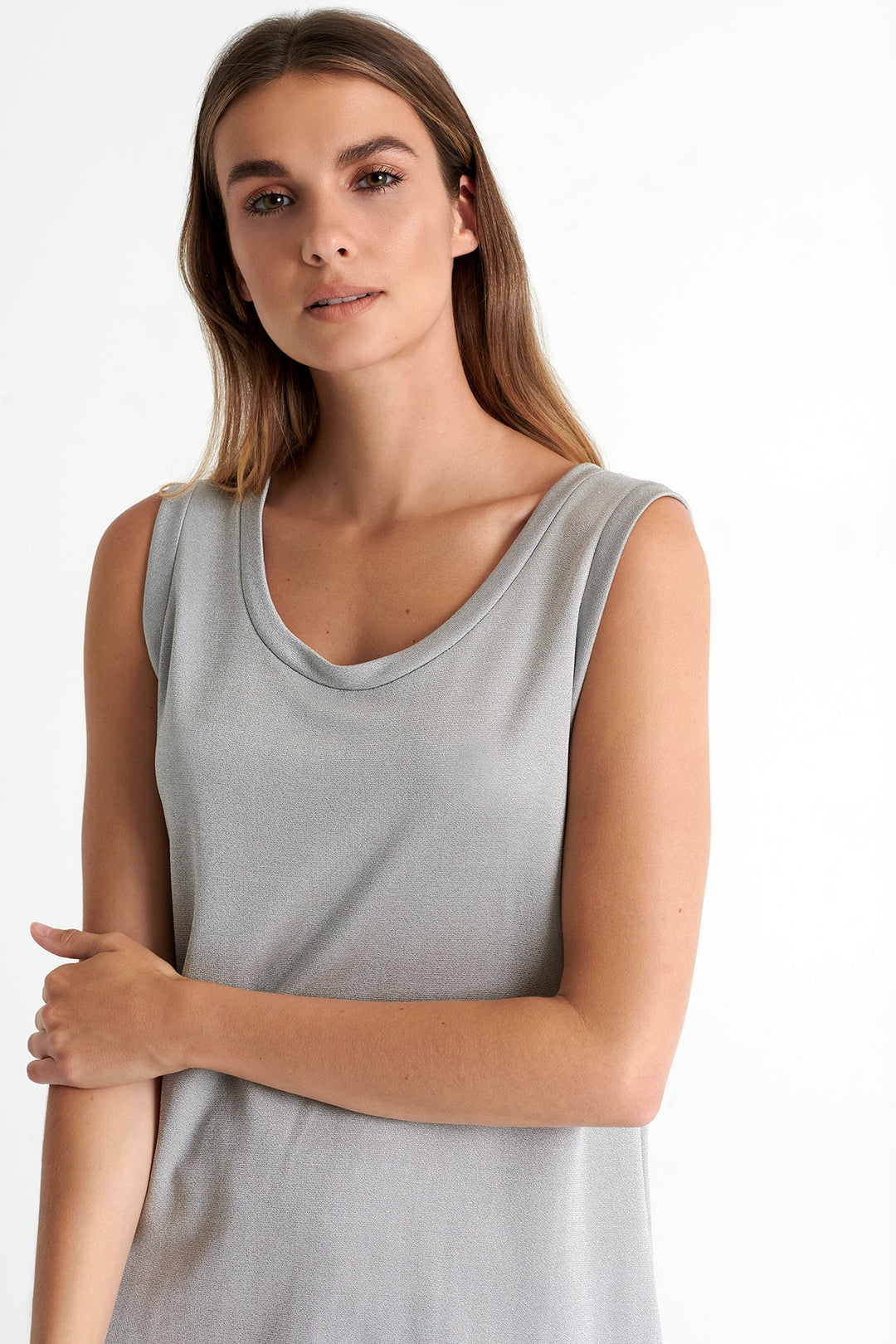 Sleeveless Top 2 / 160 Silver / 88% VISCOSE 12% POLYAMIDE