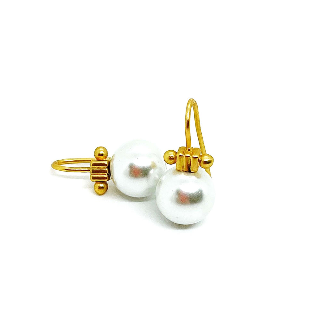 Pearl Matte Silver Earrings