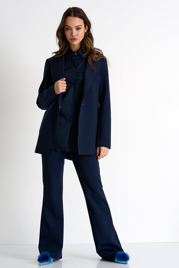 Classic Long Blazer - 52367-76-550 02 / 550 Navy / 75% POLYAMIDE, 25% ELASTANE