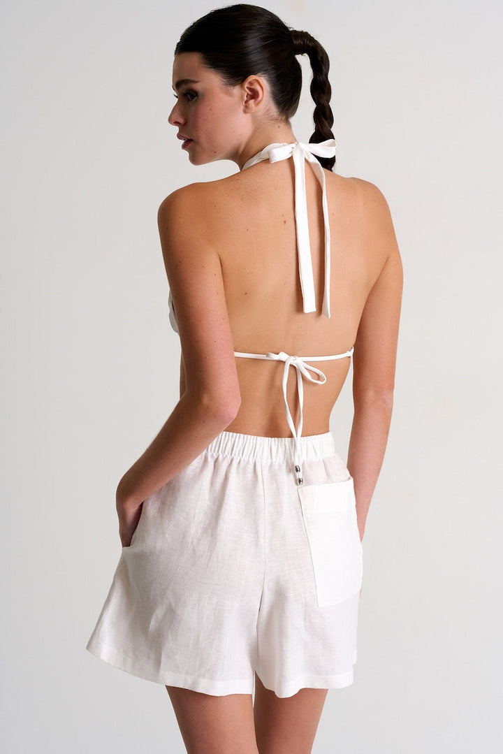 Linen Shorts - 52436-55-000 02 / 000 White / 100% LINEN
