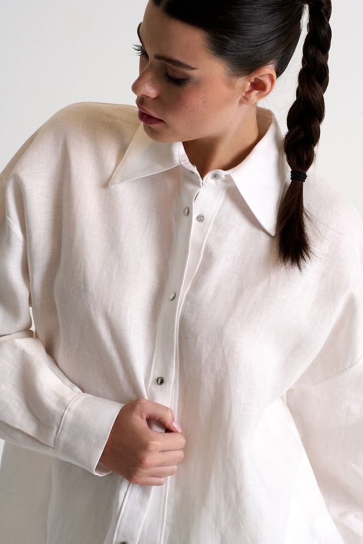 Linen Shirt - 52436-83-000 02 / 000 White / 100% LINEN