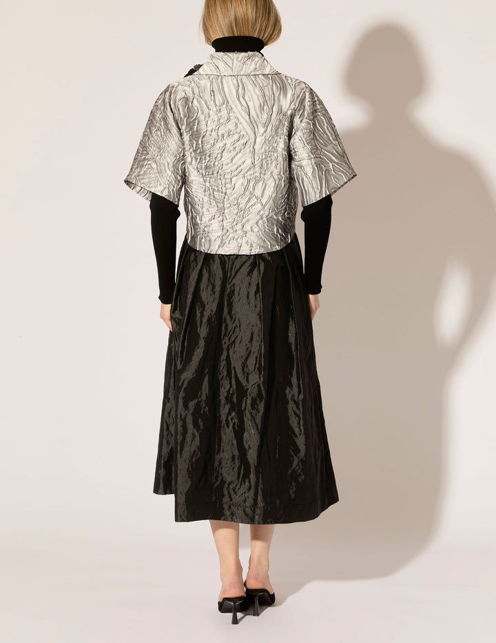 Foliage Relief Jacquard Cropped Jacket - PREORDER