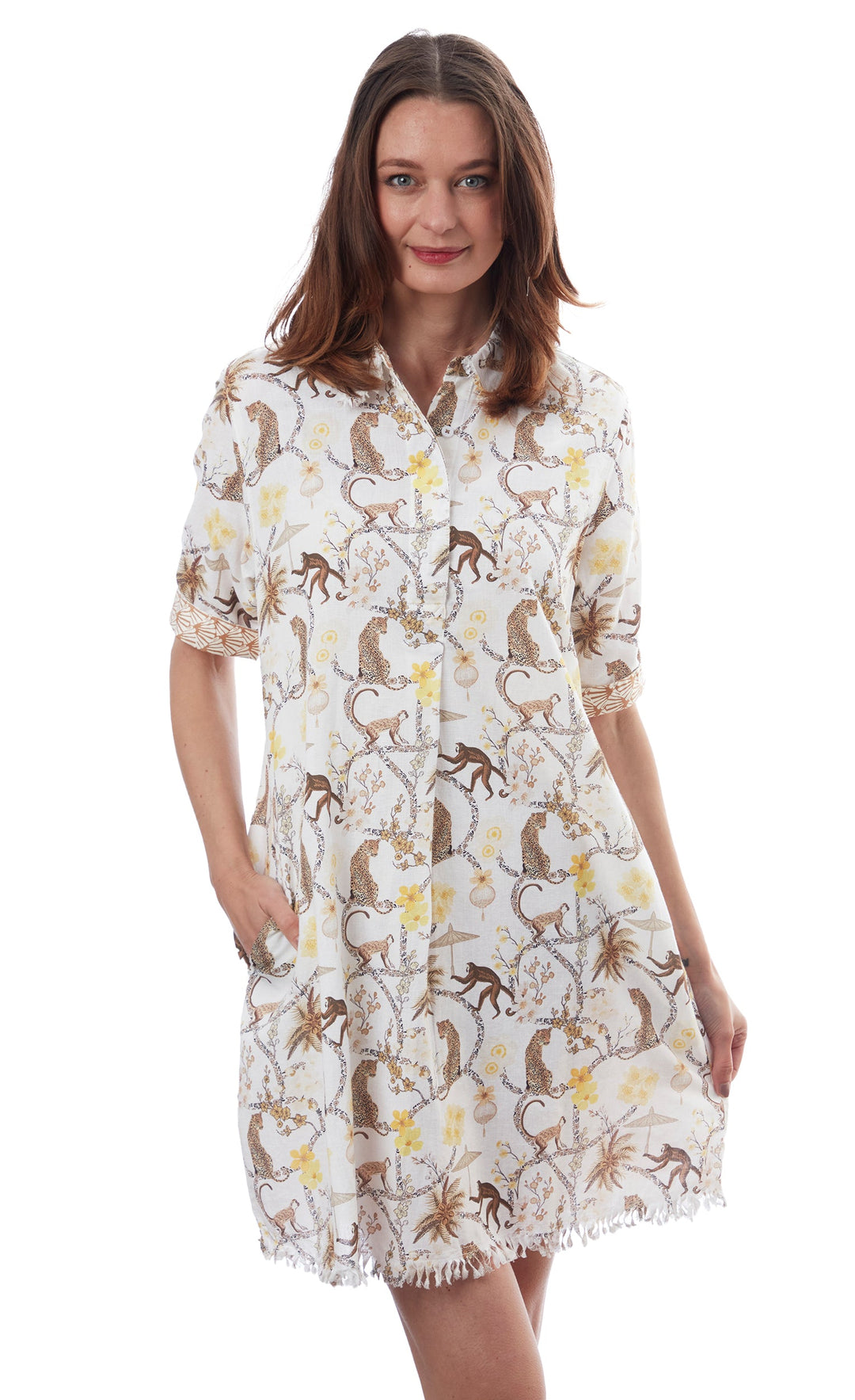 Chatham Dress Monkeys Print XS / 615A-S833-XS