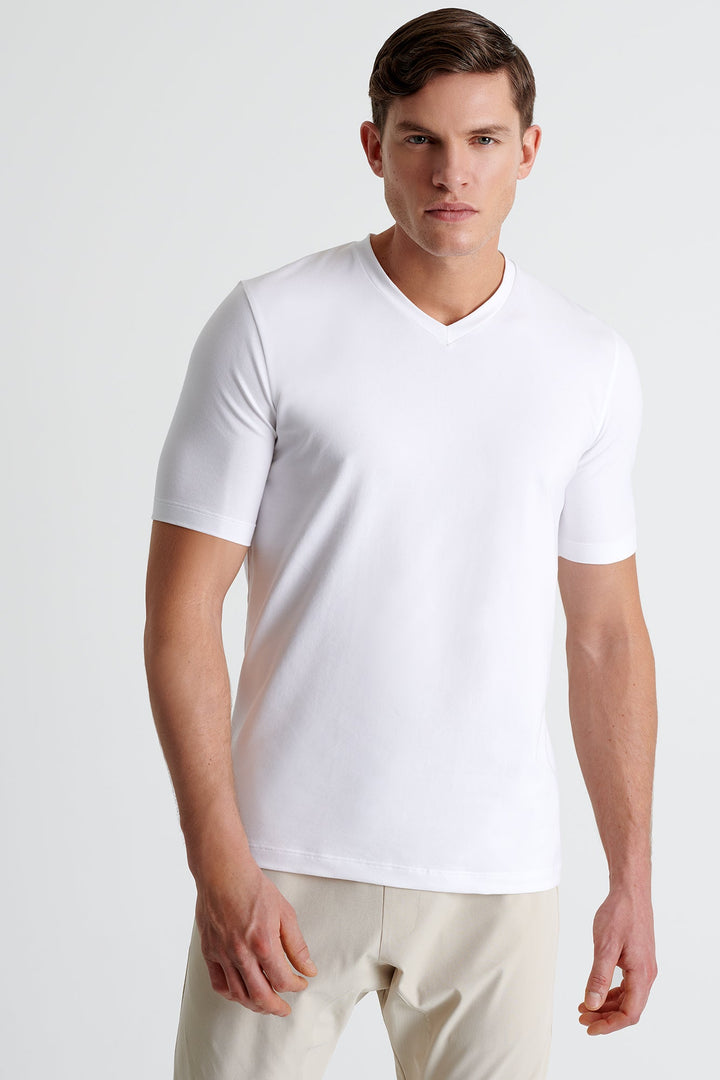 Microfiber V-Neck T-Shirt - 62520-91-000