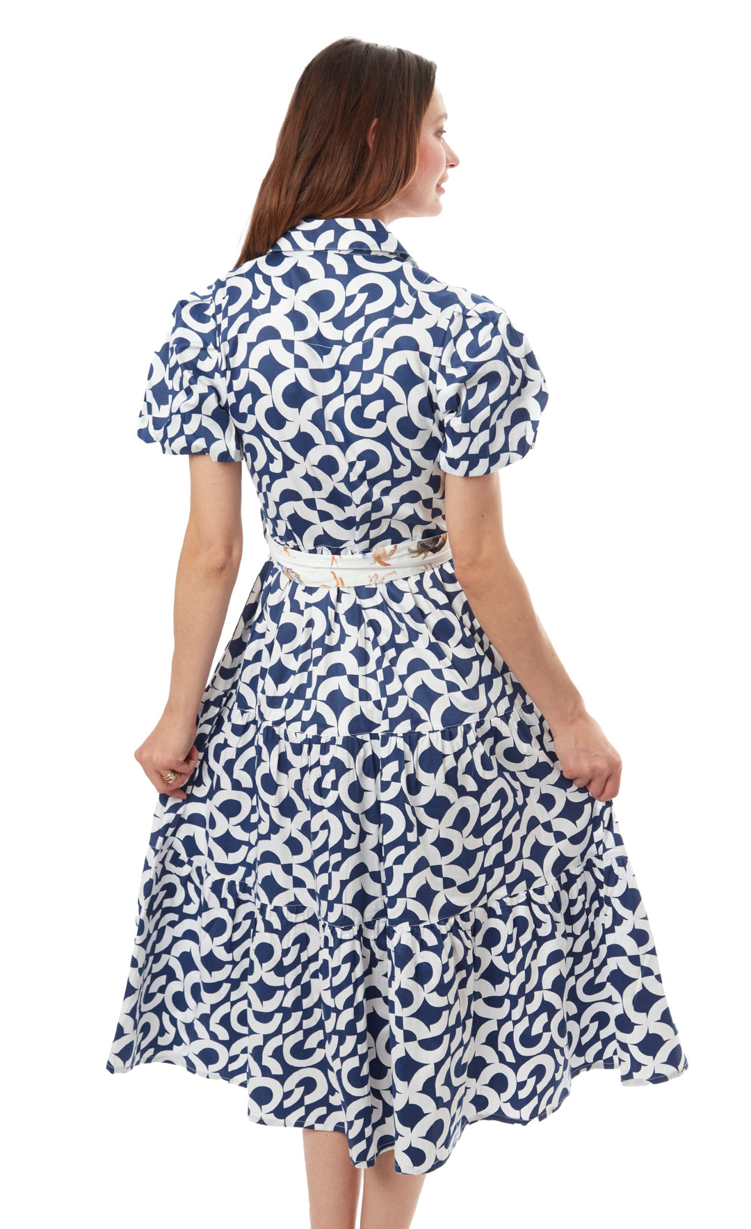 Litchfield Dress Navy White Geo