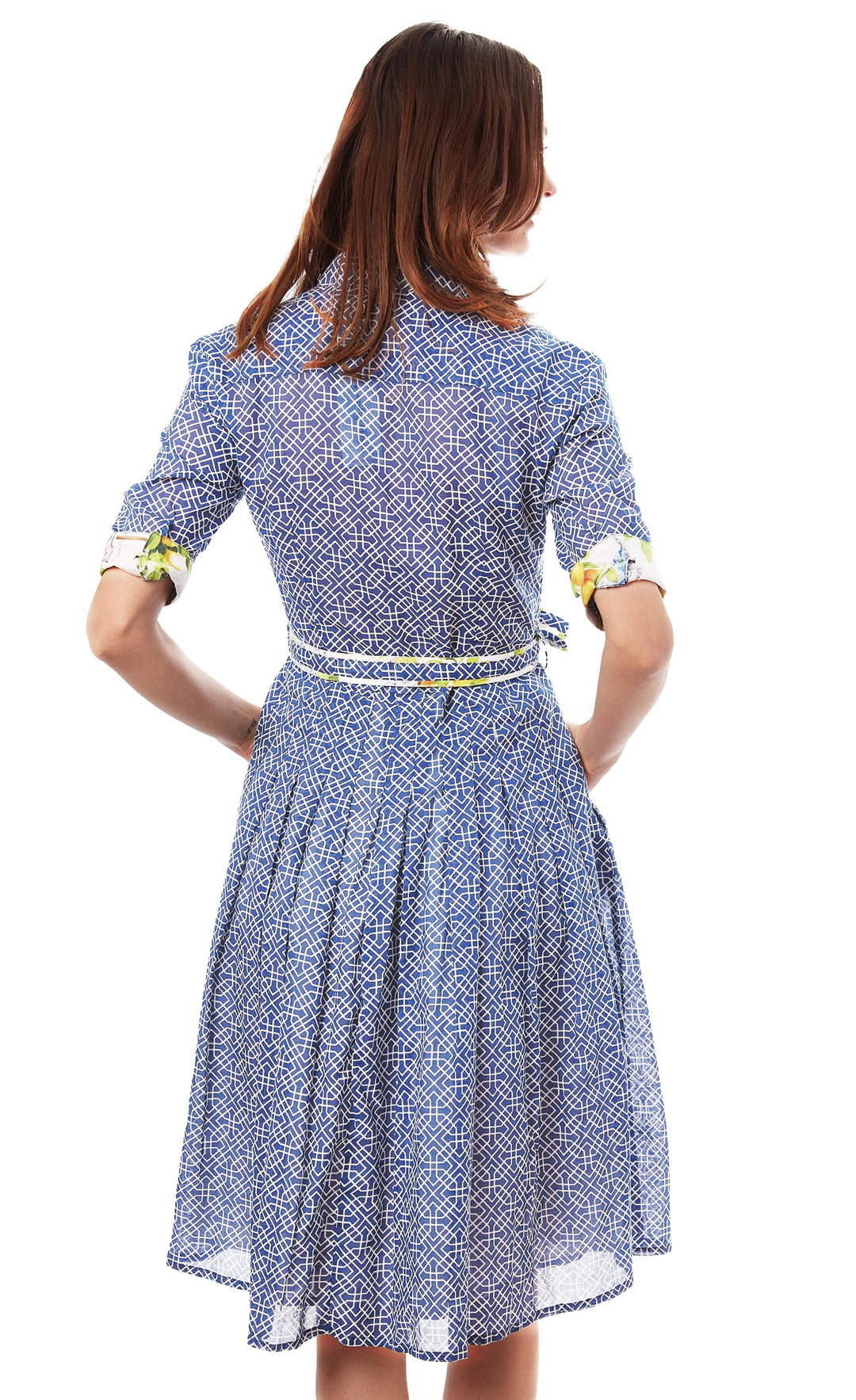Mrs Maisel Navy White Geometric Print