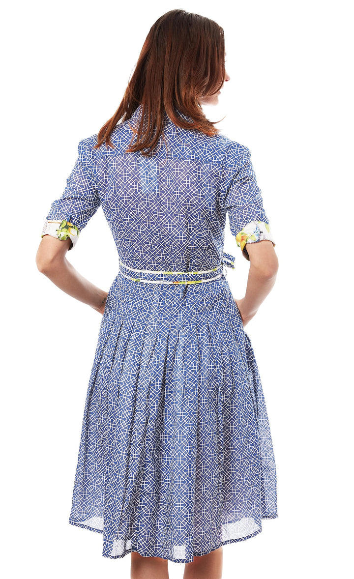 Mrs Maisel Navy White Geometric Print
