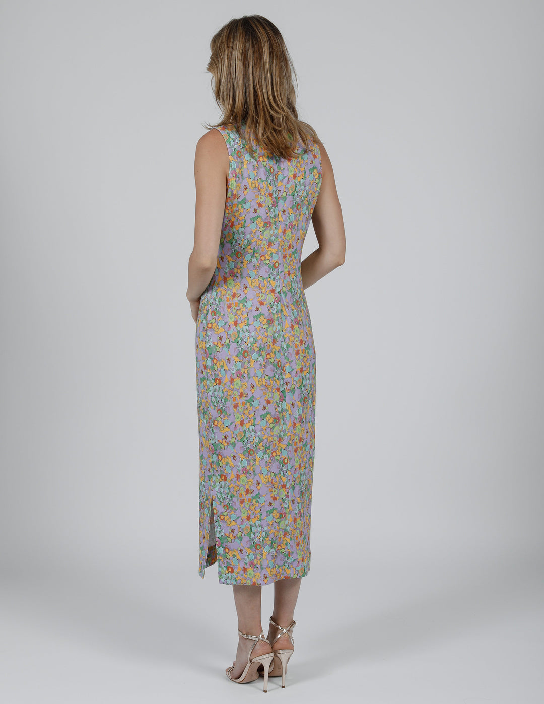 ROYAL GARDEN PRINT KNIT MIDI DRESS