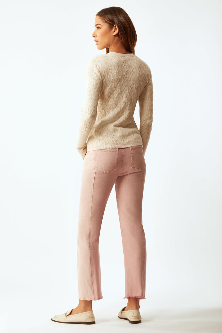 Sunset Two Color Straight Leg Jean - Dusty Rose