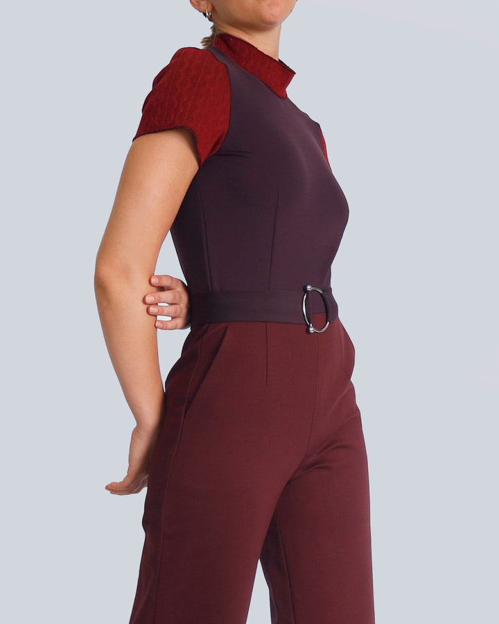 Maison Marie Saint Pierre | Jumpsuit | HEFZIBA | Garnet | Belt | HAZEL4 | Plum