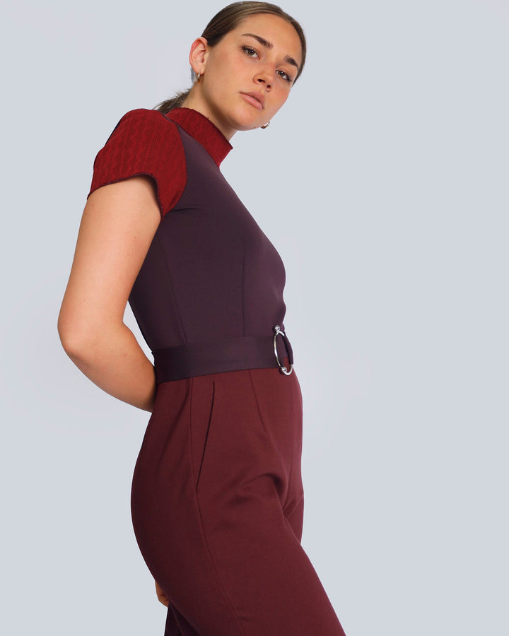 Maison Marie Saint Pierre | Jumpsuit | HEFZIBA | Garnet | Belt | HAZEL4 | Plum