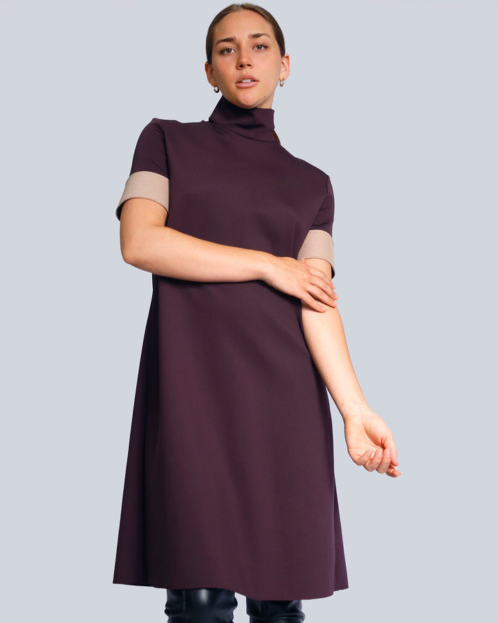 Maison Marie Saint Pierre | Dress | HUXTON | Plum | Camel