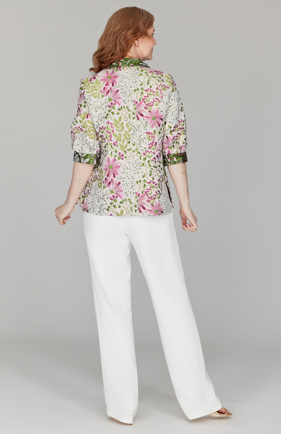 Daisy Jacquard Collared Shirt Jacket