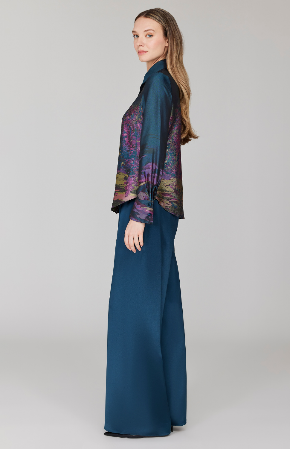 PREORDER Dusk Landscape Jacquard Tailored Button Down w/ Relaxed Sleeve