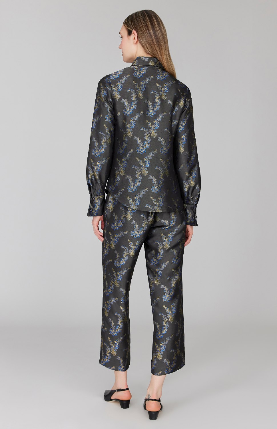 PREORDER Feather Jacquard Tailored Button Down w/ Relaxed Sleeve