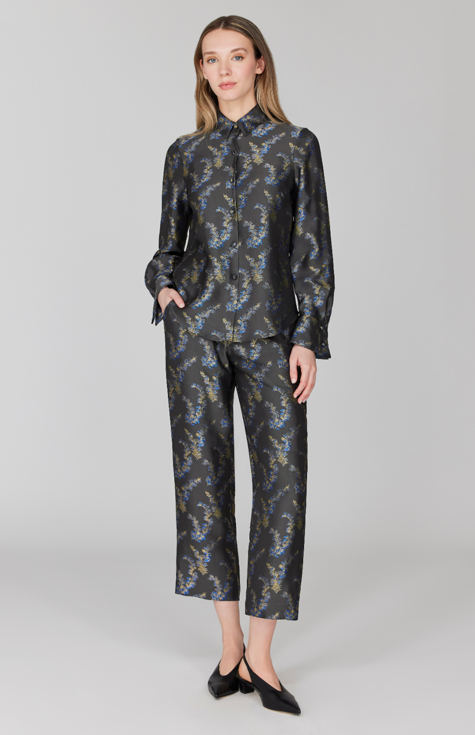 PREORDER Feather Jacquard Straight Leg Pant