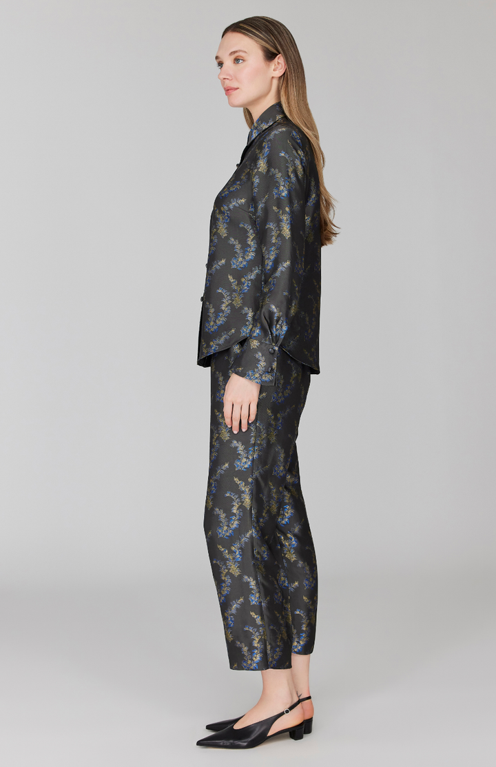 PREORDER Feather Jacquard Tailored Button Down w/ Relaxed Sleeve