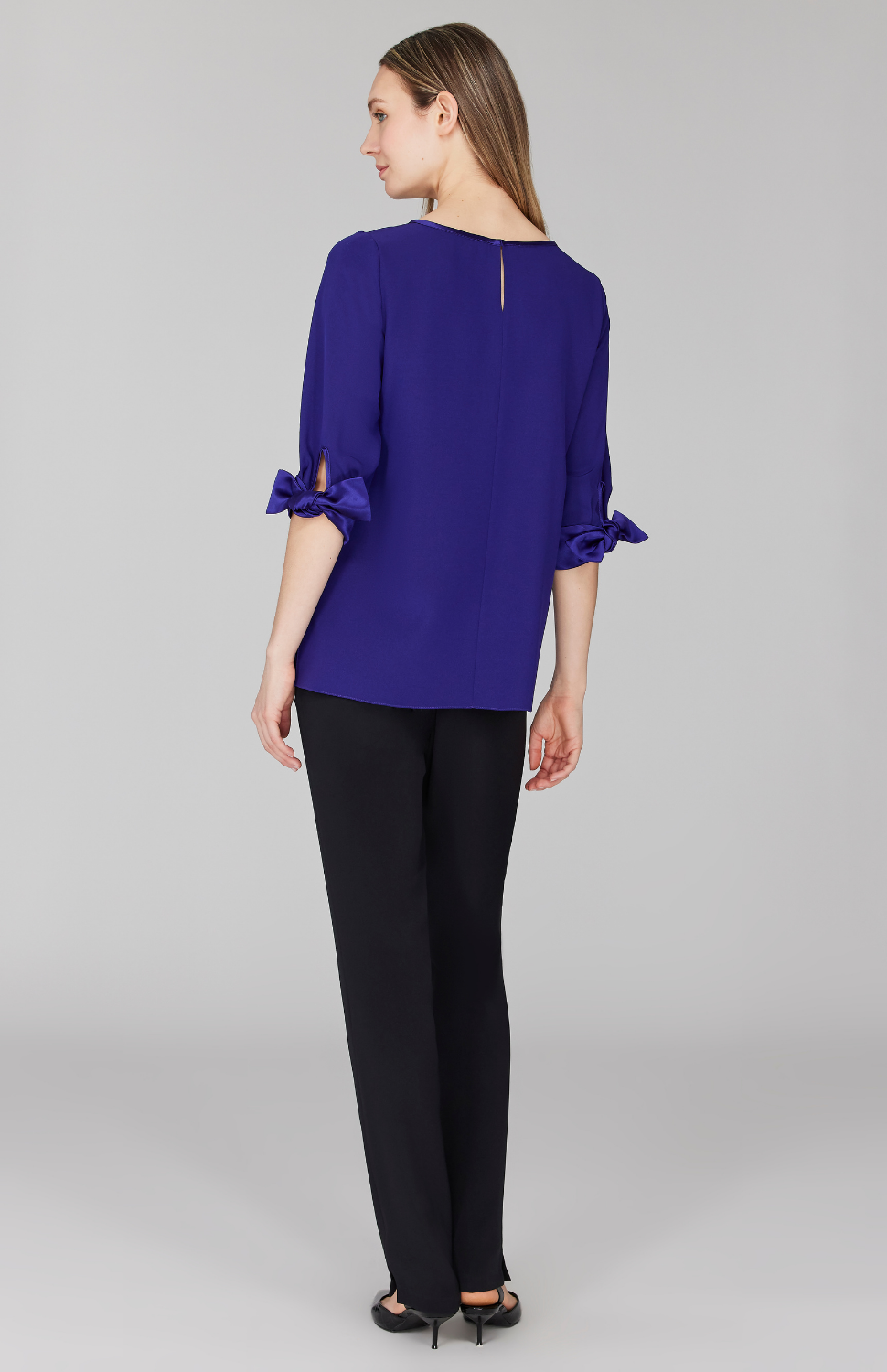 Silk Essential Narrow Leg Pant w/Flat Front, Back Elastic, & Slimmest Fit