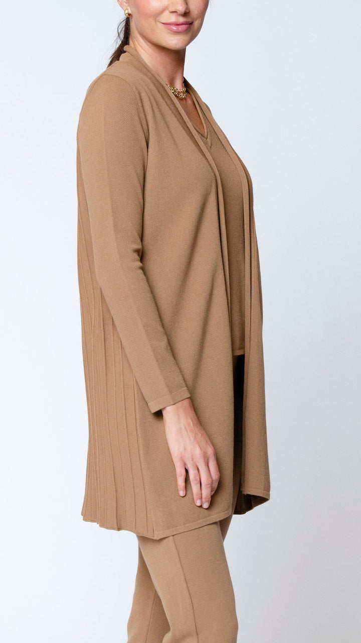 Amely Shawl Collar Mid-Length Cardigan; Mocha