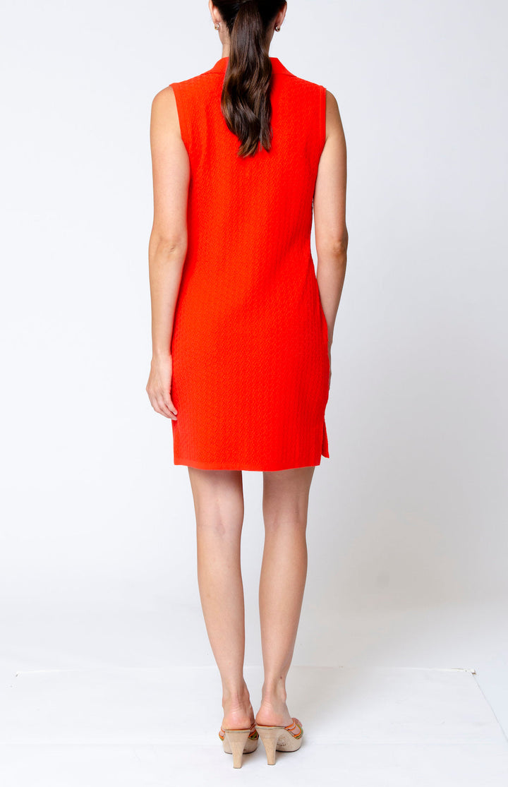 Gia Piquet Knit Polo Dress; Bright Orange
