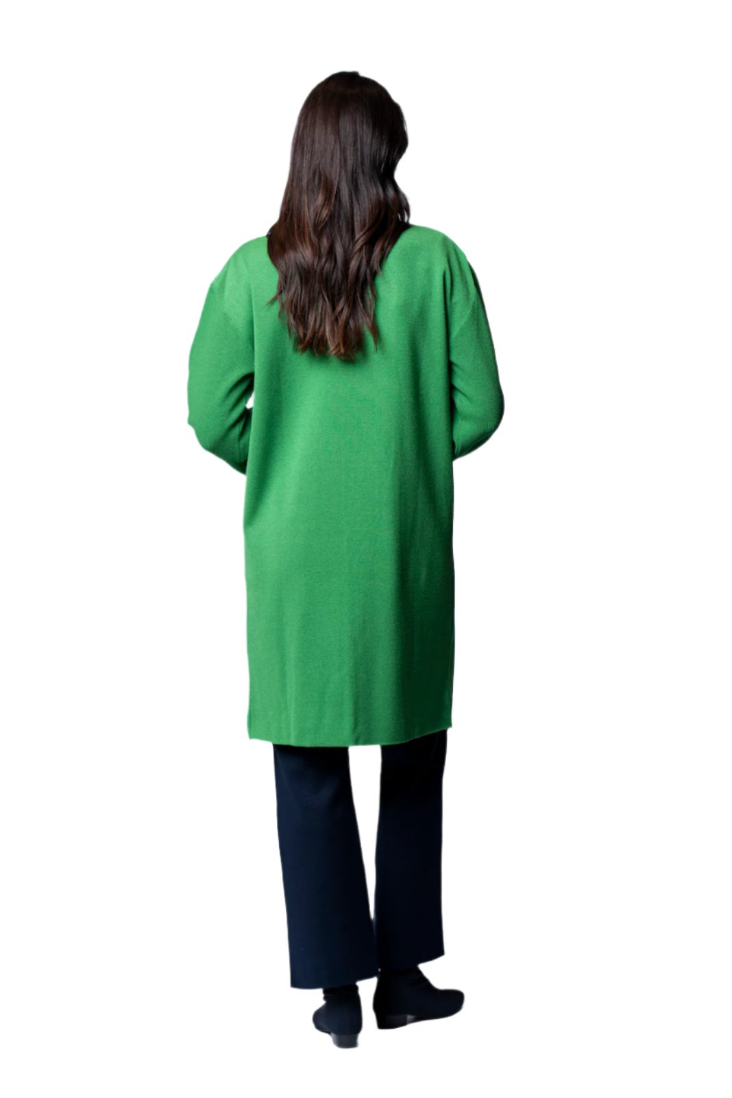 Lora Flat-Knit Car Coat, Emerald Green