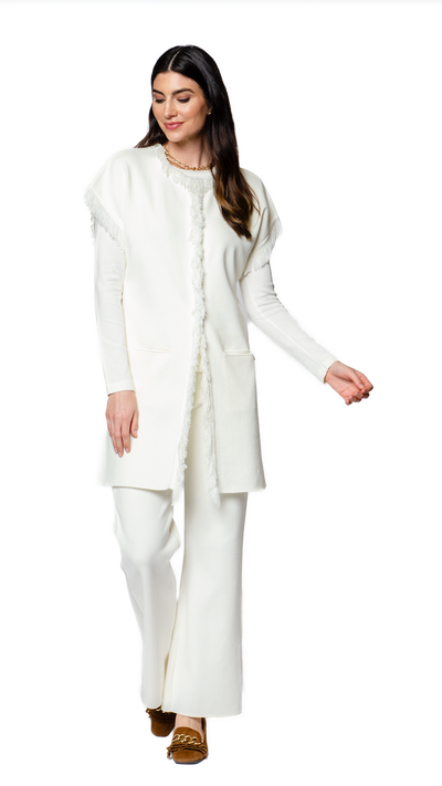 Maxima Milano-Knit Vest, Winter White