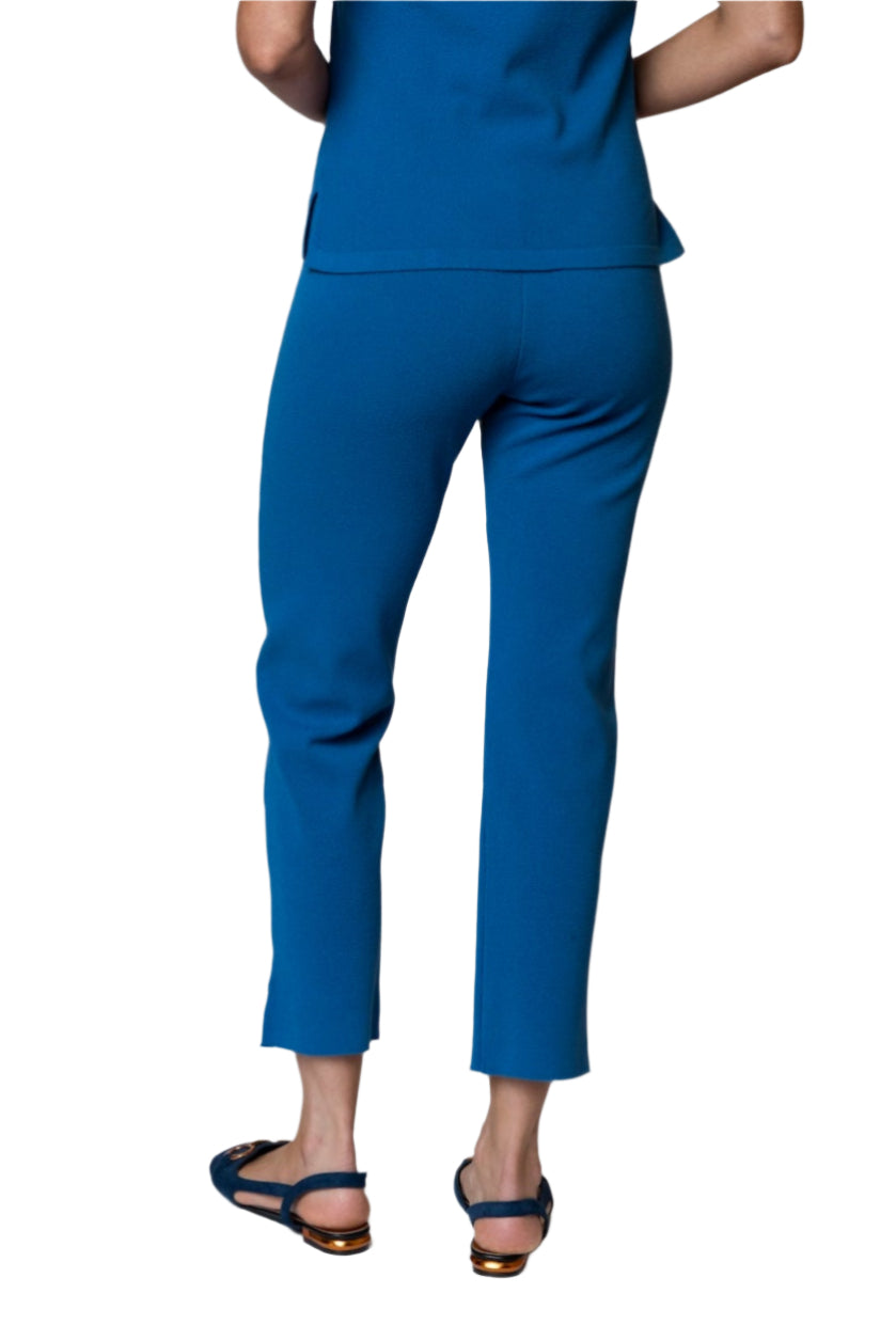 Alice Milano-Knit Slim Leg Pants; Ocean Blue